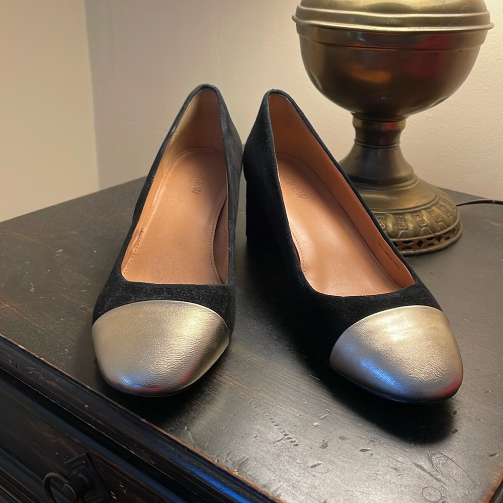 Peep toe block heels